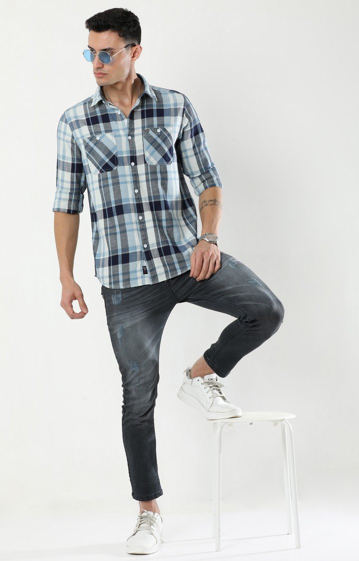 Men's Multicolour Checked Casual Shirt