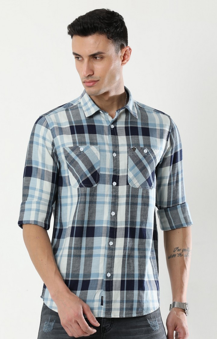 VUDU | Men's Multicolour Checked Casual Shirt