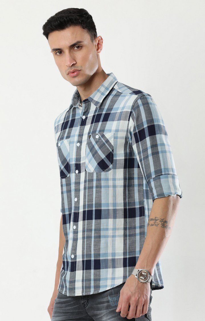 Men's Multicolour Checked Casual Shirt