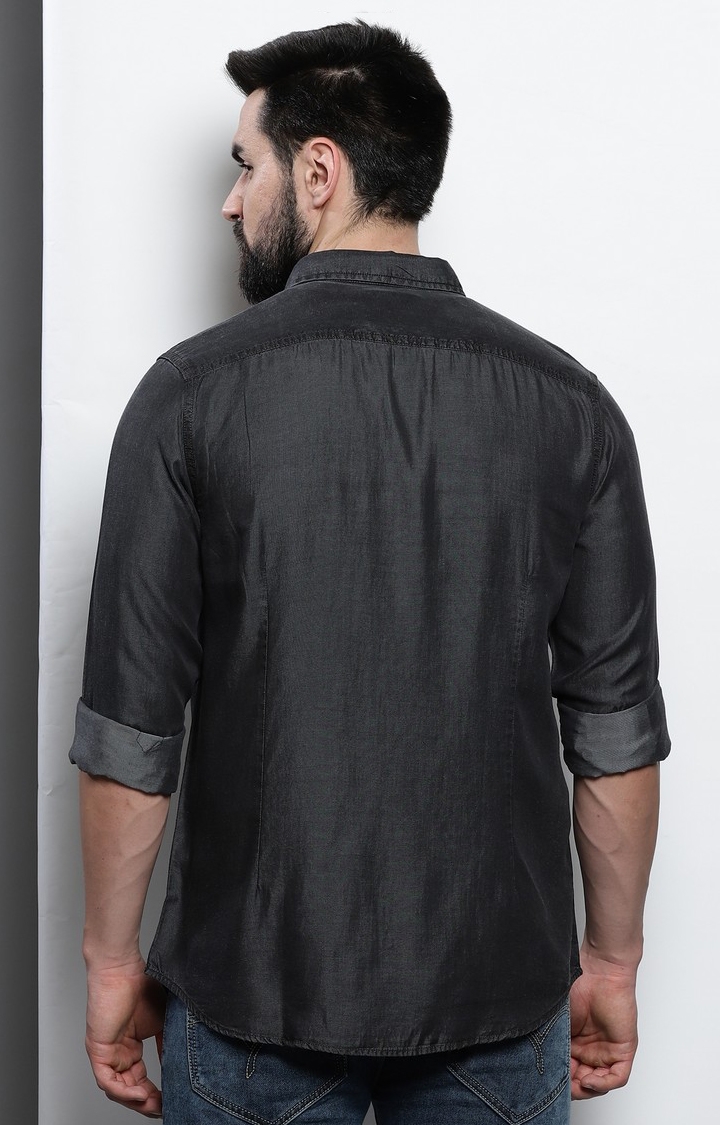 Men's Grey Solid Casual Shirt