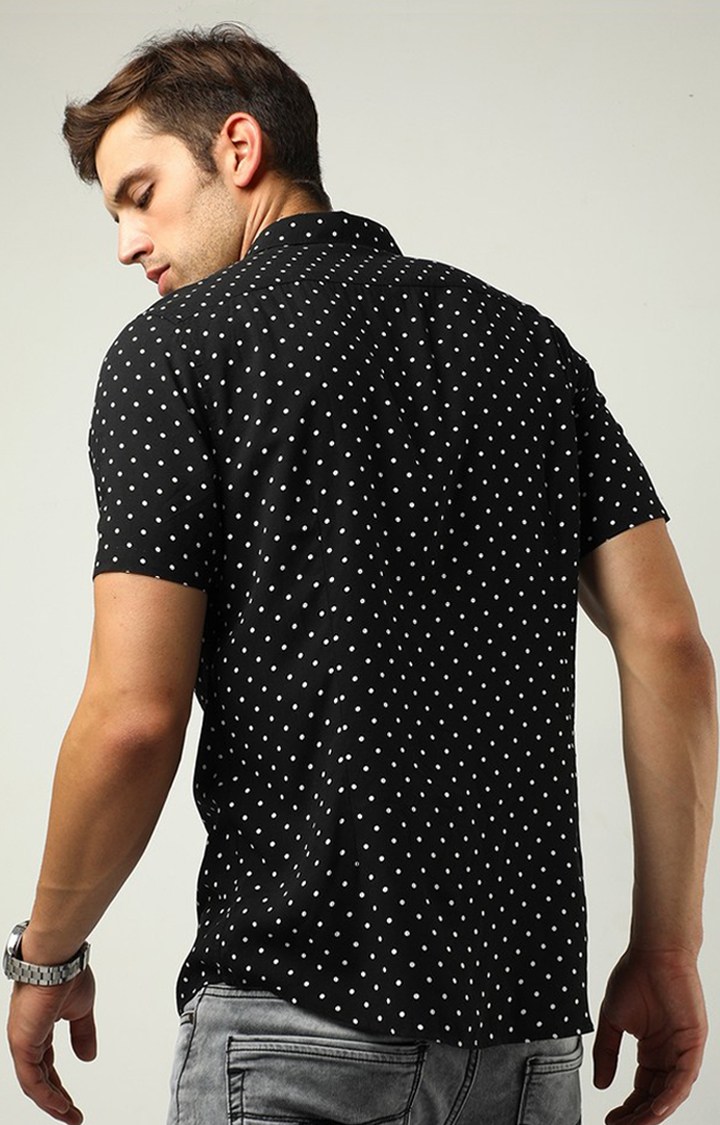 Men's Black Printed Casual Shirt