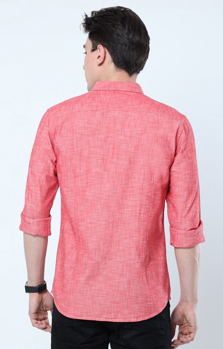 Men's Red Solid Casual Shirt