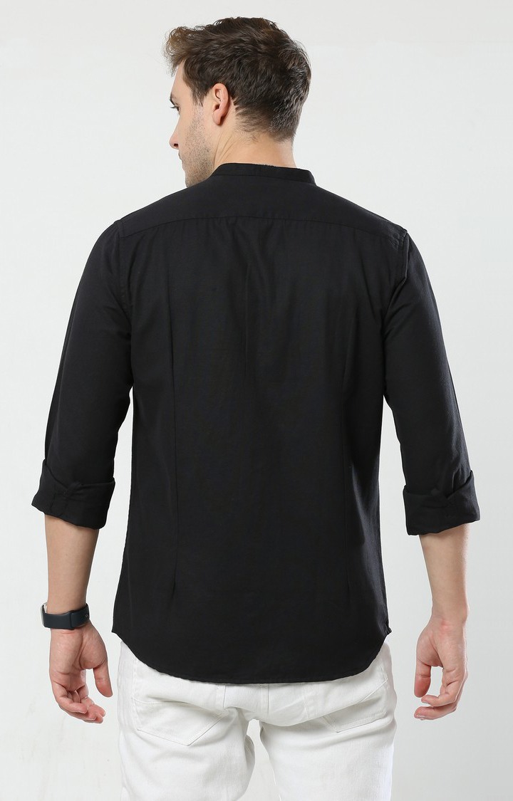 Men's Black Solid Casual Shirt