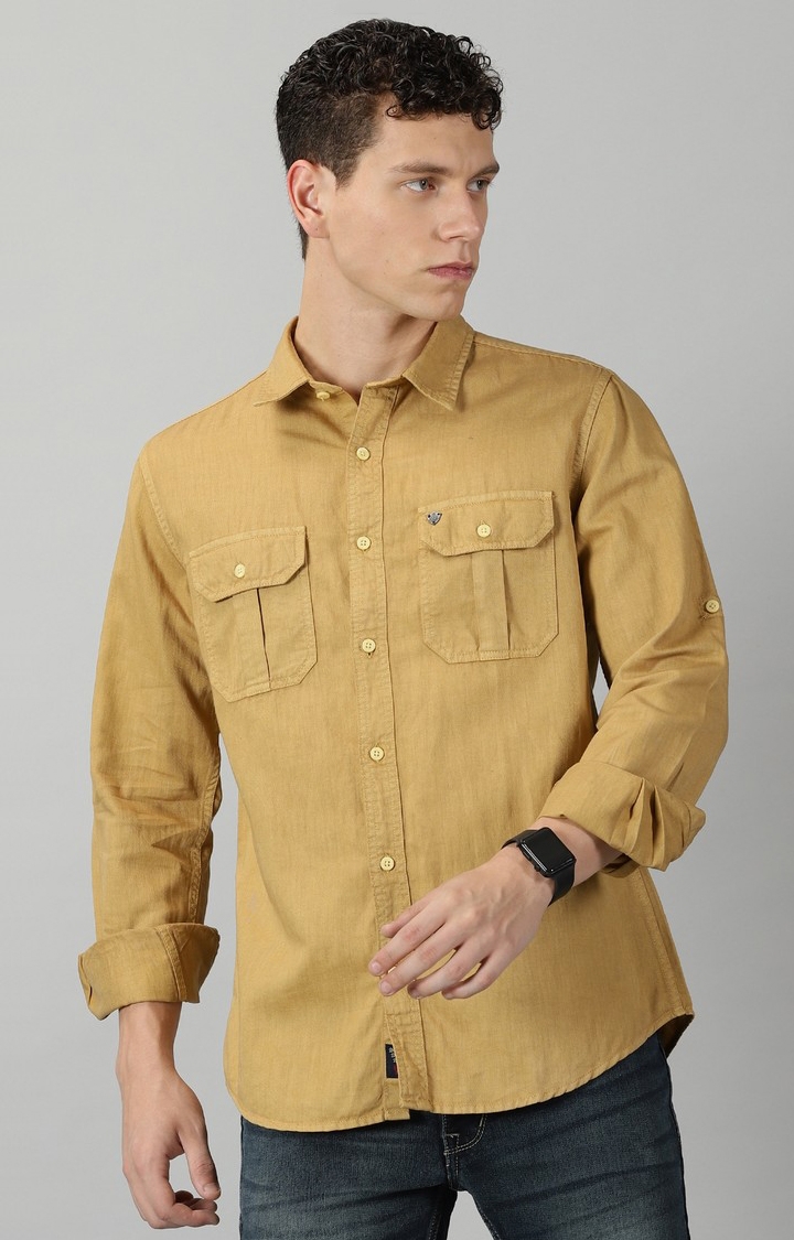 VUDU | Men's Golden Orchid Solid Casual Shirt