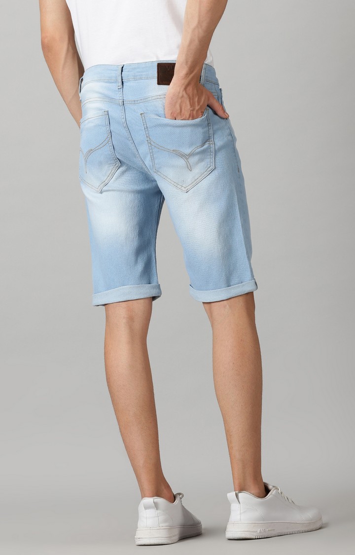 Men's Blue Cotton Shorts