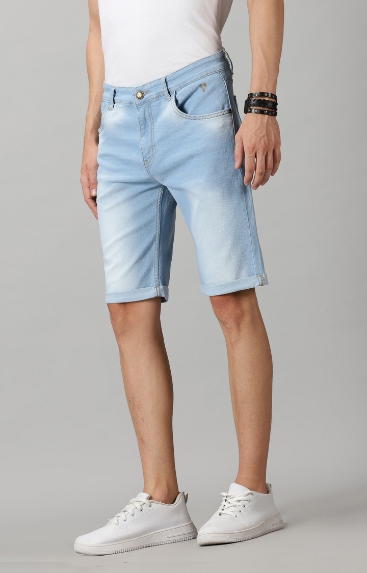 Men's Blue Cotton Shorts