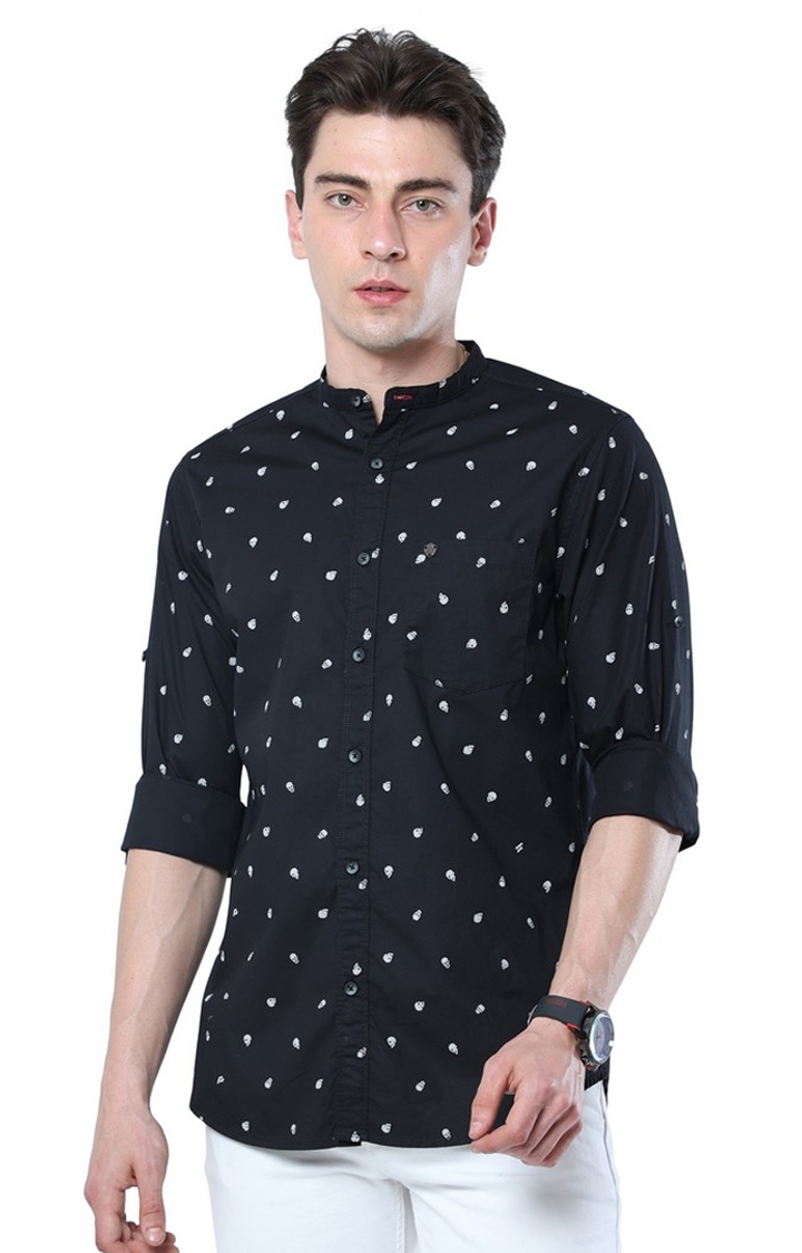 VUDU | Men's Black Printed Casual Shirt
