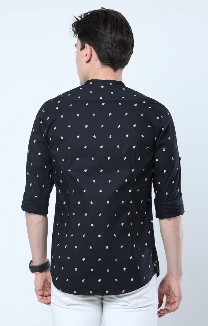 Men's Black Printed Casual Shirt