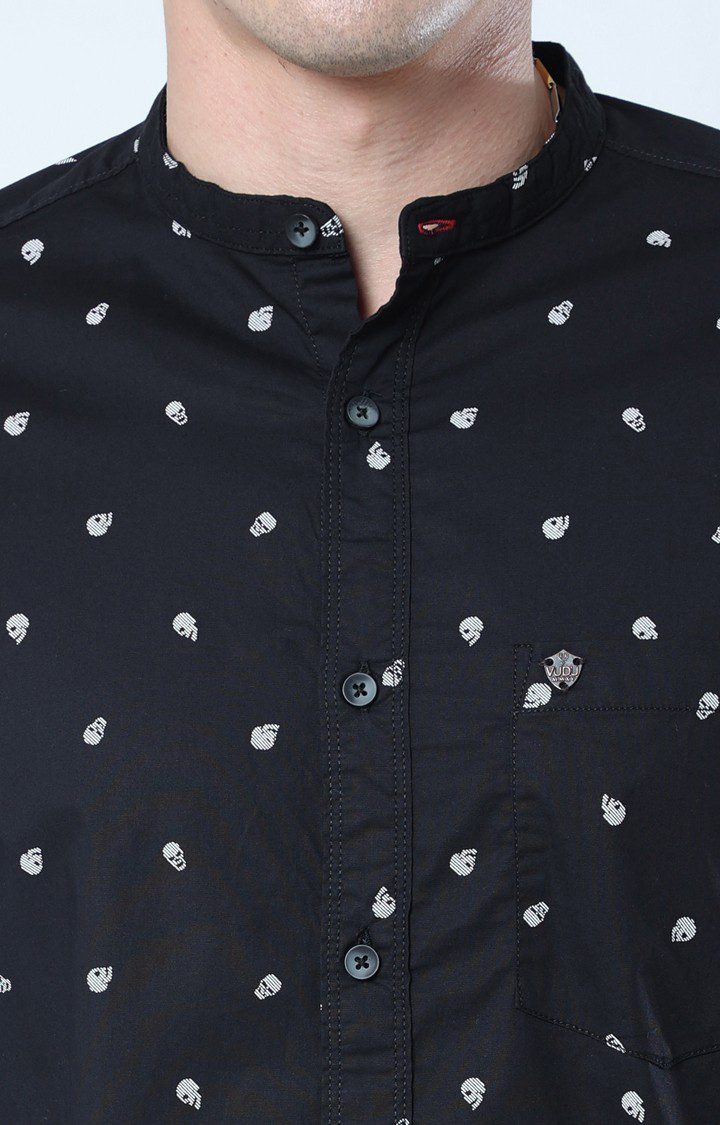 Men's Black Printed Casual Shirt