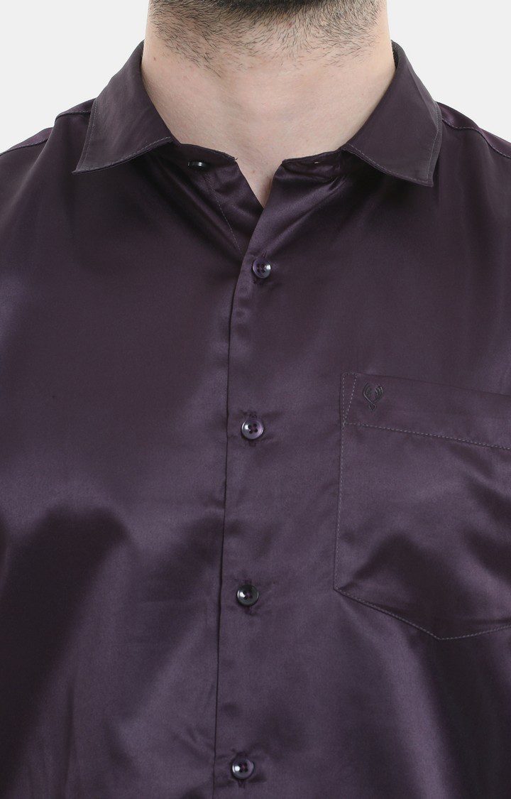 Men's Purple Solid Casual Shirt