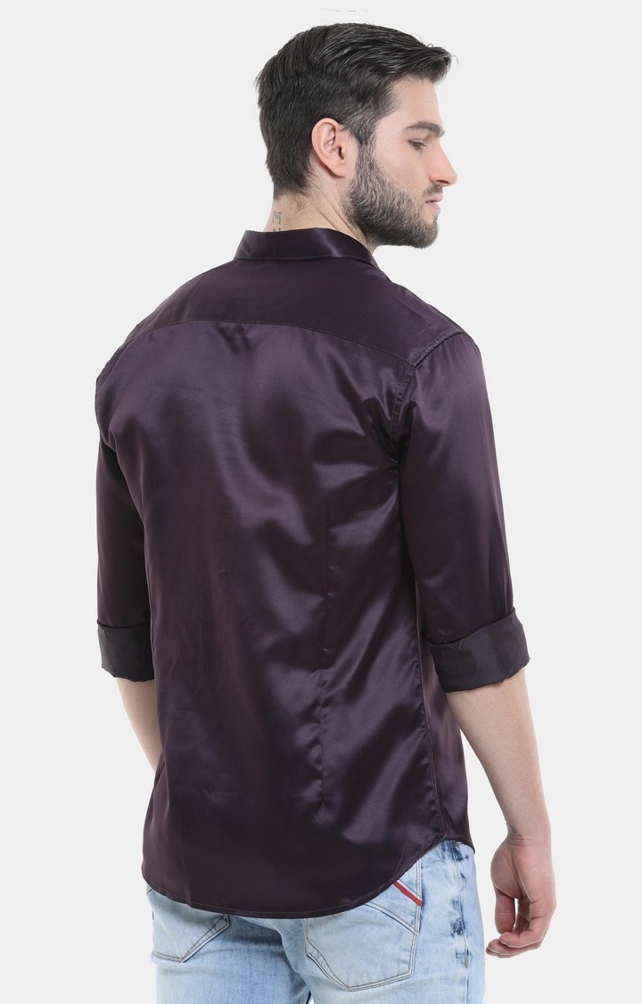 Men's Purple Solid Casual Shirt