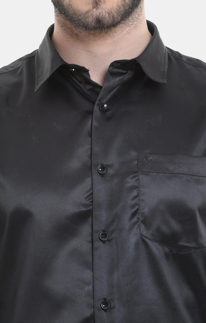 Men's Black Solid Casual Shirt