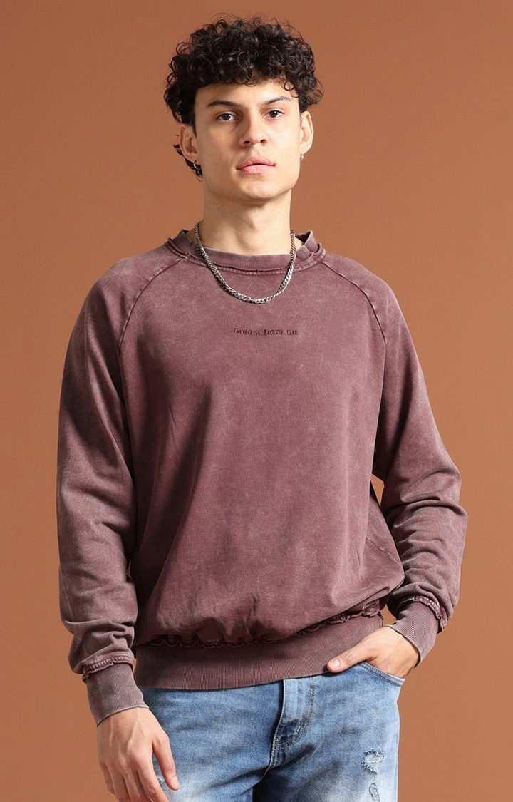 VUDU | Men's Brown Solid SweatShirt