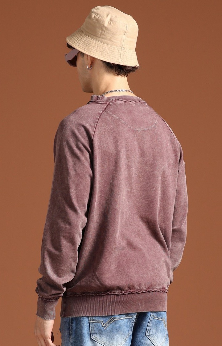 Men's Brown Solid SweatShirt