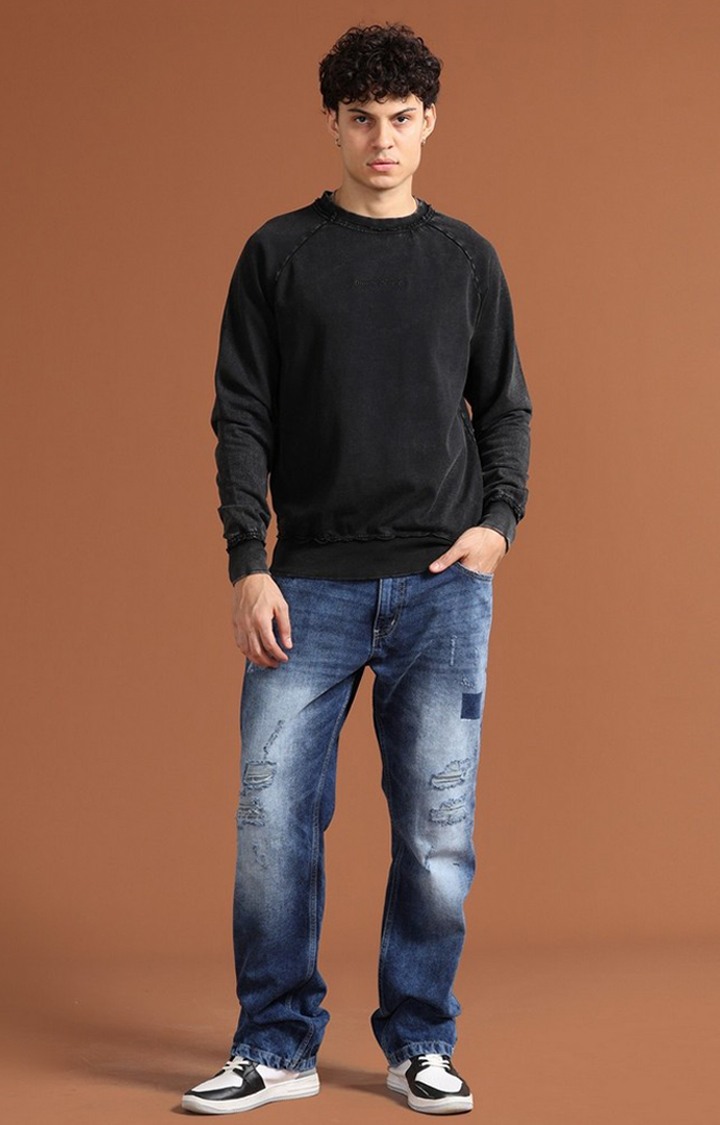 Men's Black Solid SweatShirt