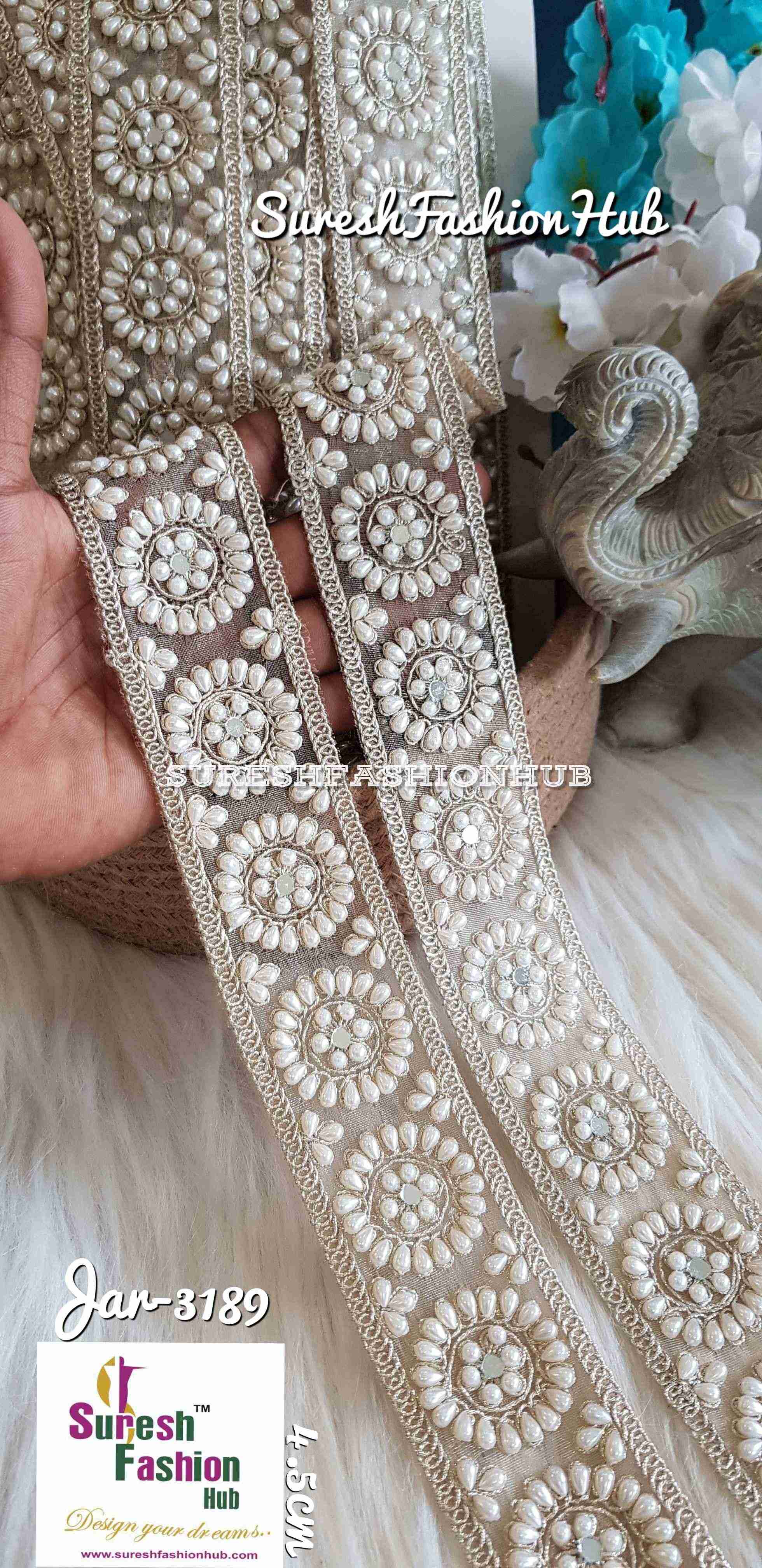Gold color Radiant Pearl Lace Trims