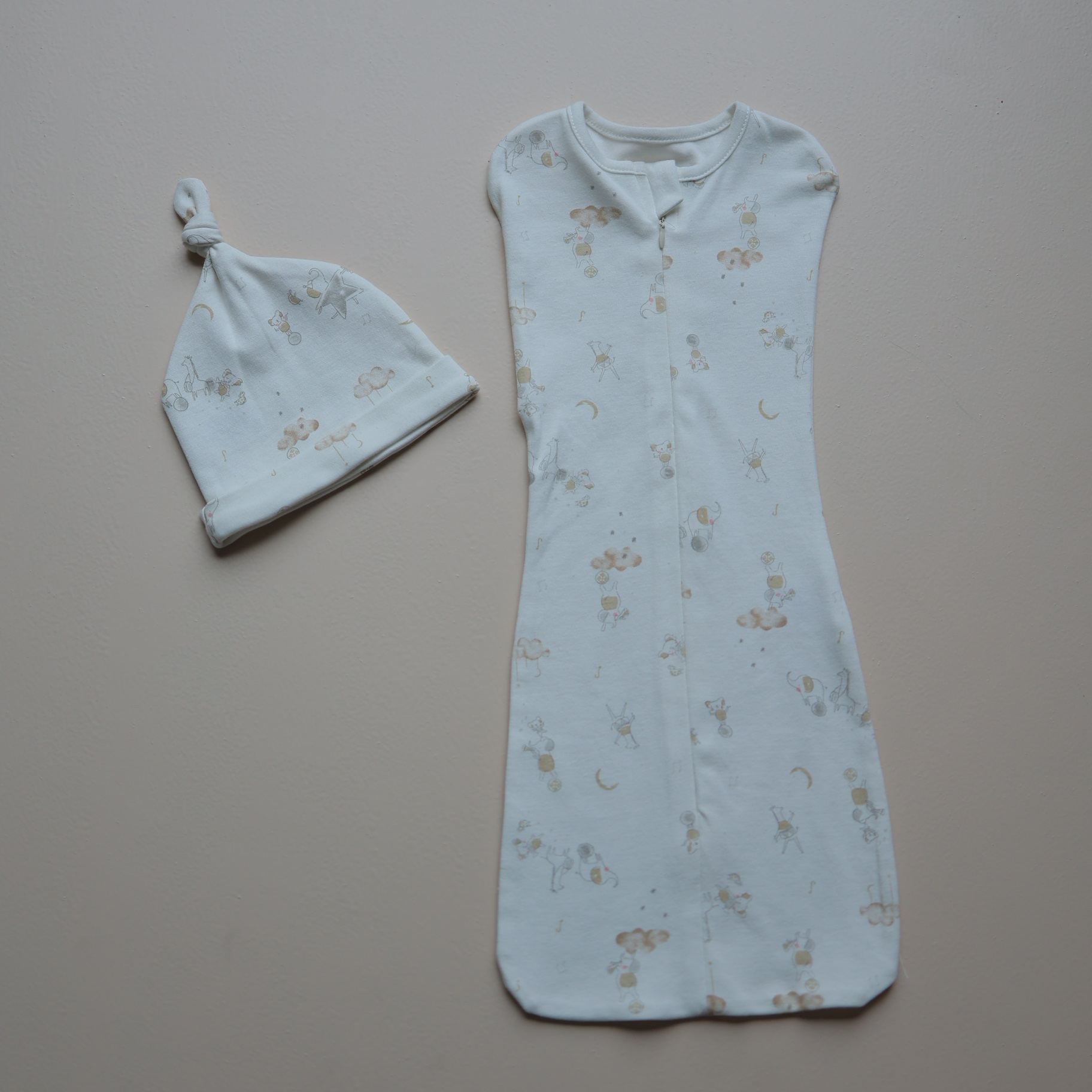 Dreamy Safari Cotton Sleeping Bag and Cap Set