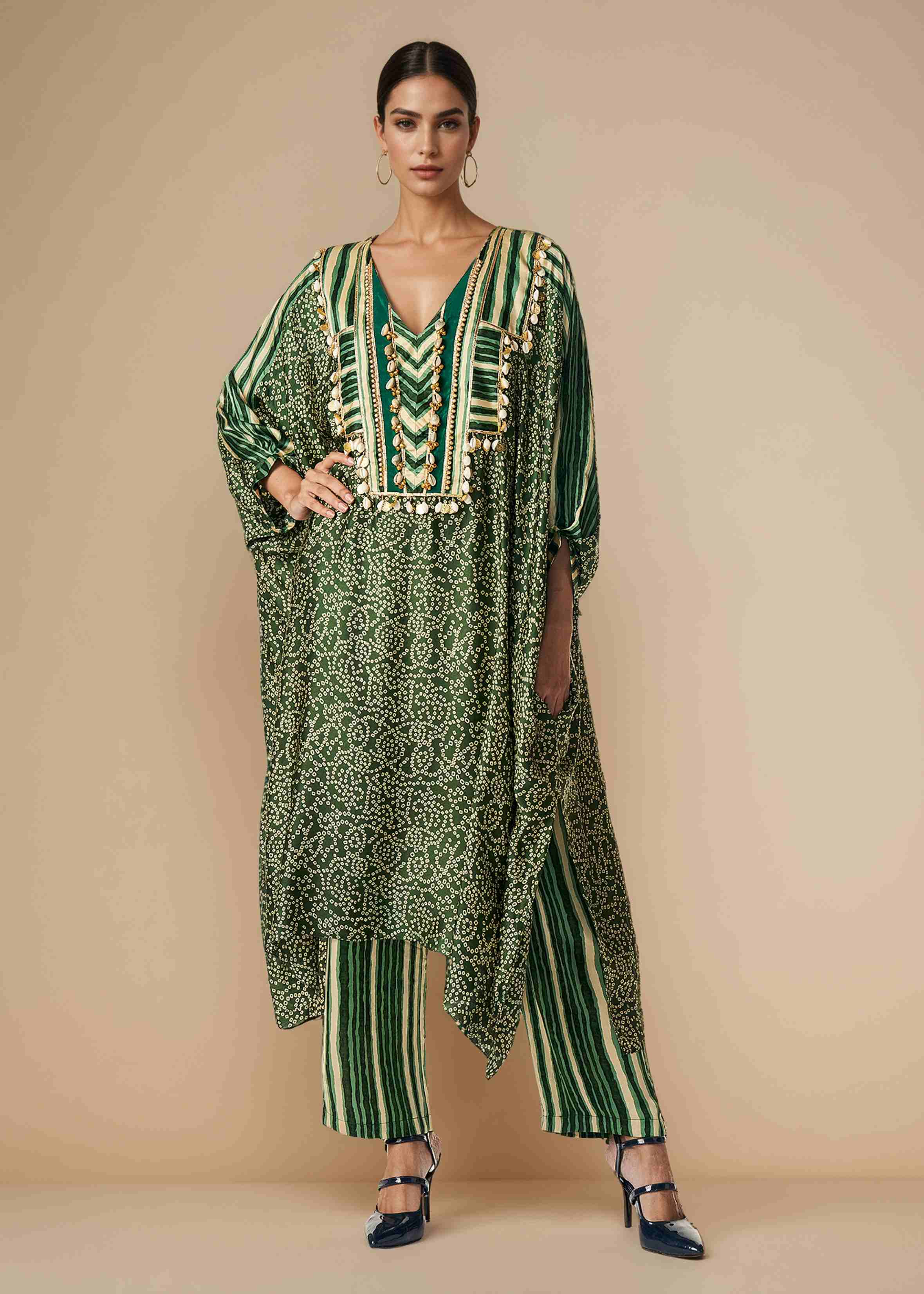 Olive Belted Kaftan
