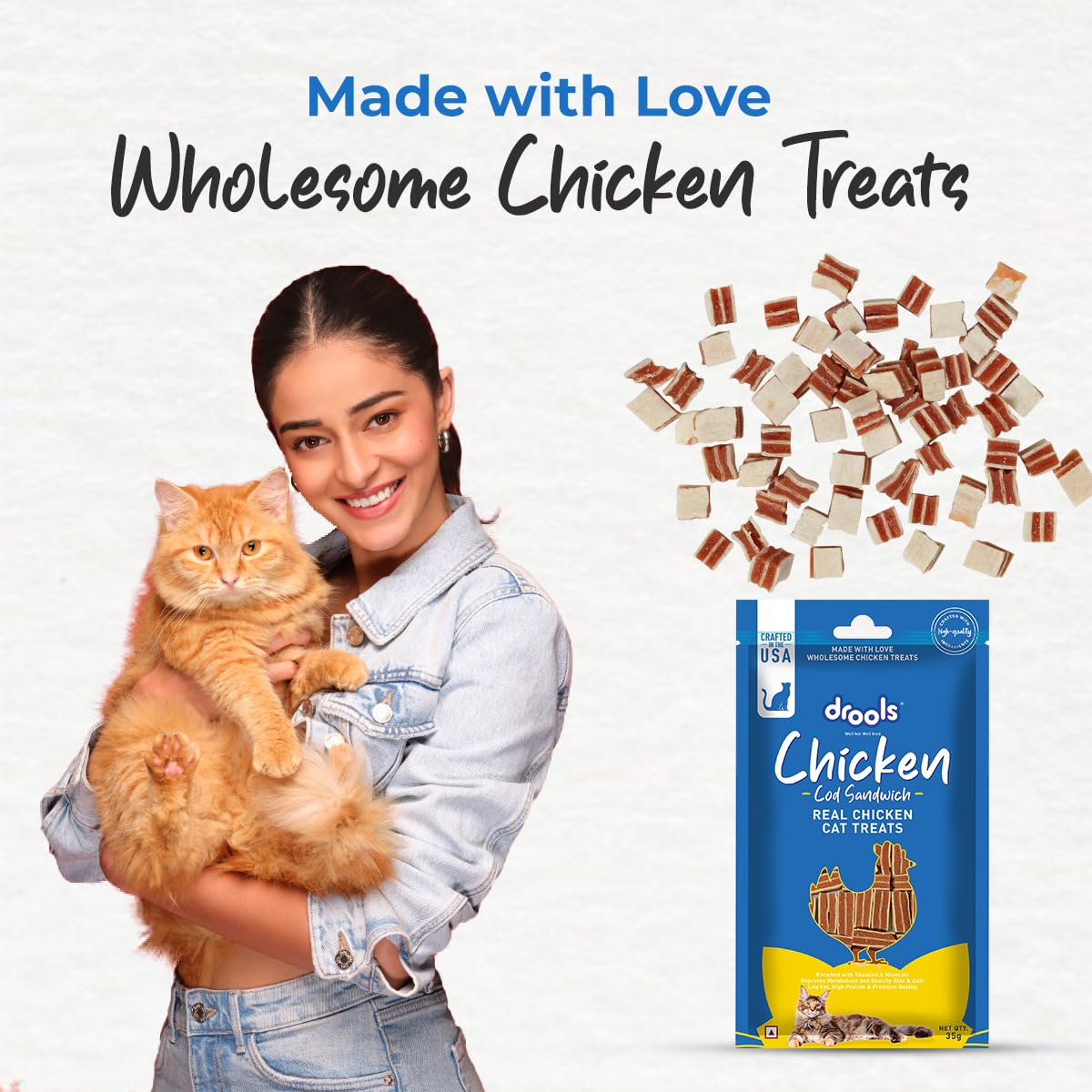 Drools Chicken Cod Sandwich Cat Treats, 35g