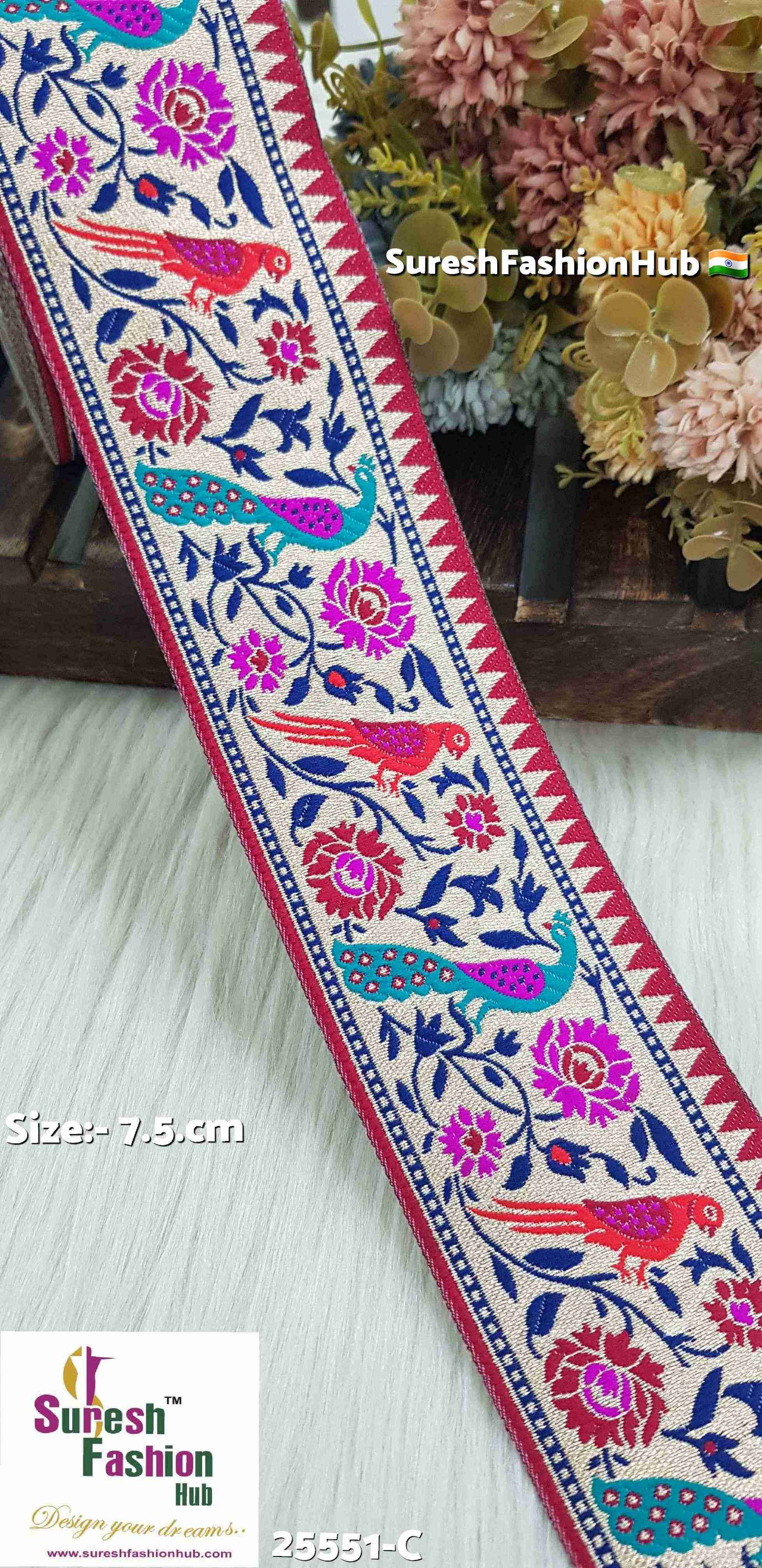 Peacock & Parrot Banarasi Maroon Lace