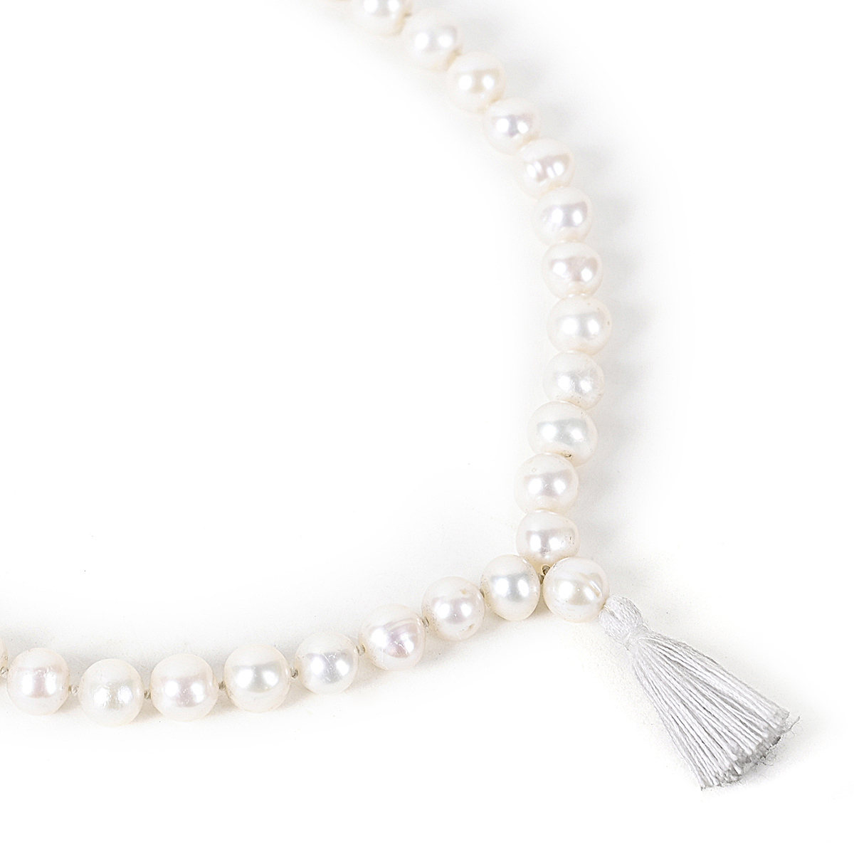 Shiv Ratan Kendra Natural Pearl Mala to balance Moon Planet, Mental Well Being & Anger Control II Length 40-45 CM II Weight: 50-60 Grams II