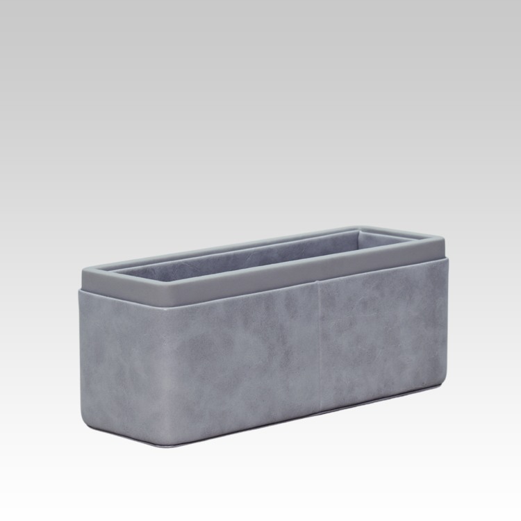 Pen/Pencil Holder | Faux Leather | Rectangular Large | Moderno | Grey