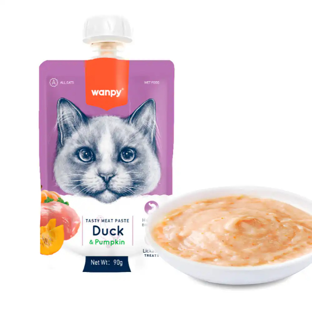 Wanpy Tasty Meat Paste Duck & Pumpkin for Cats, 90g