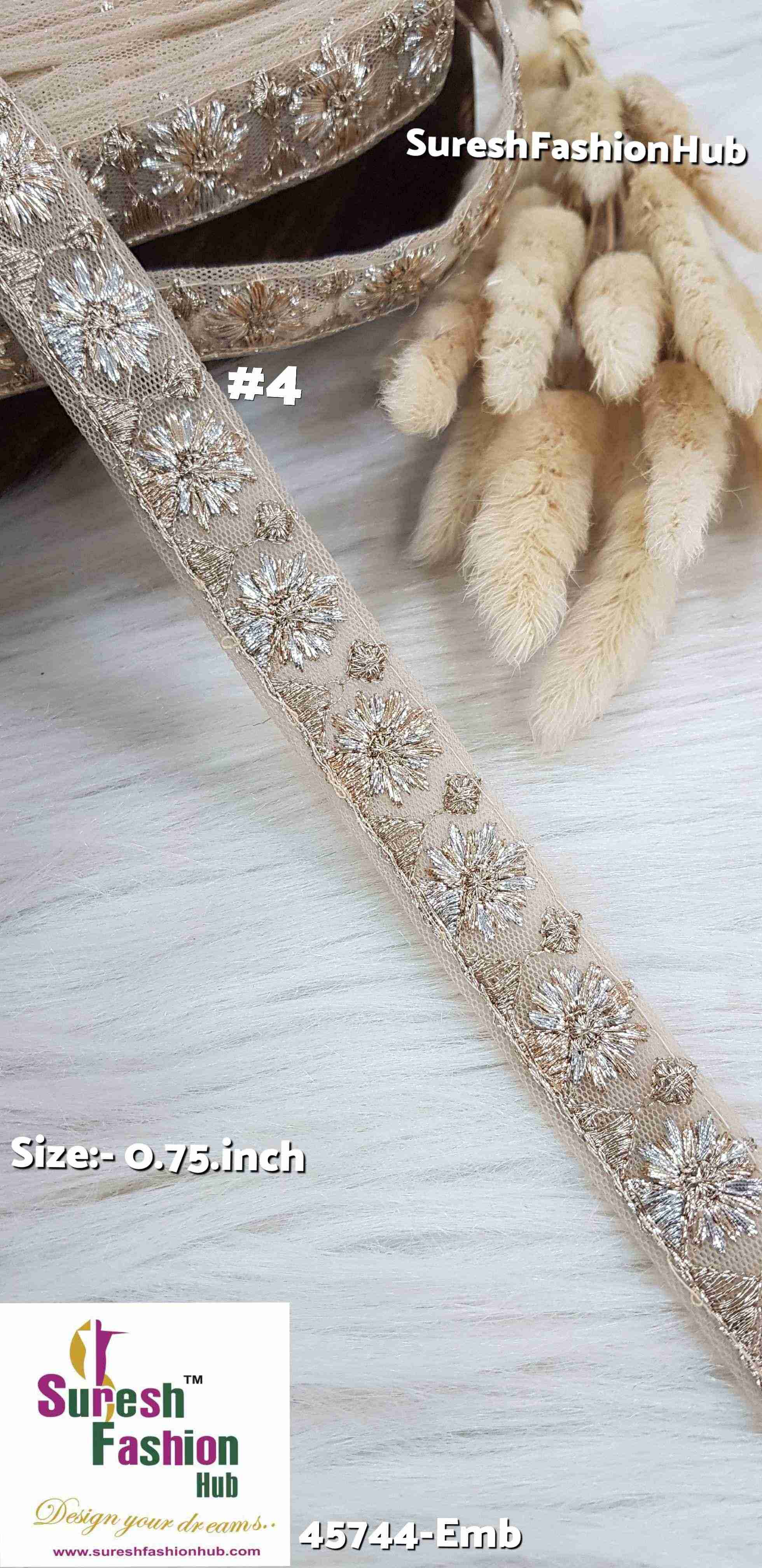 Deluxe Silver + Gold Mix Badla Embroidered Lace Roll