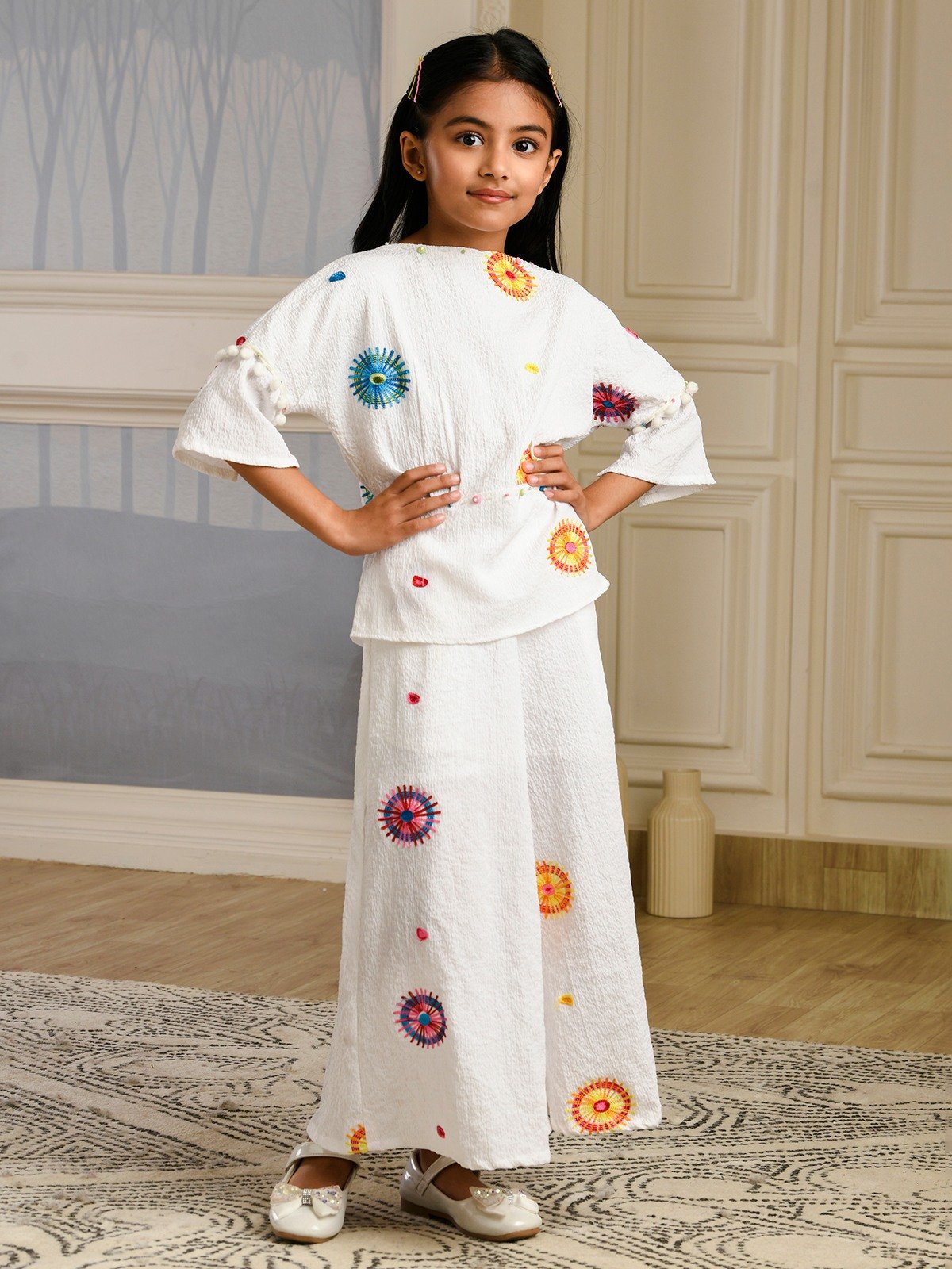 ALBION PREMIUM GIRLS SET SALONI WHITE SKIRT TOP