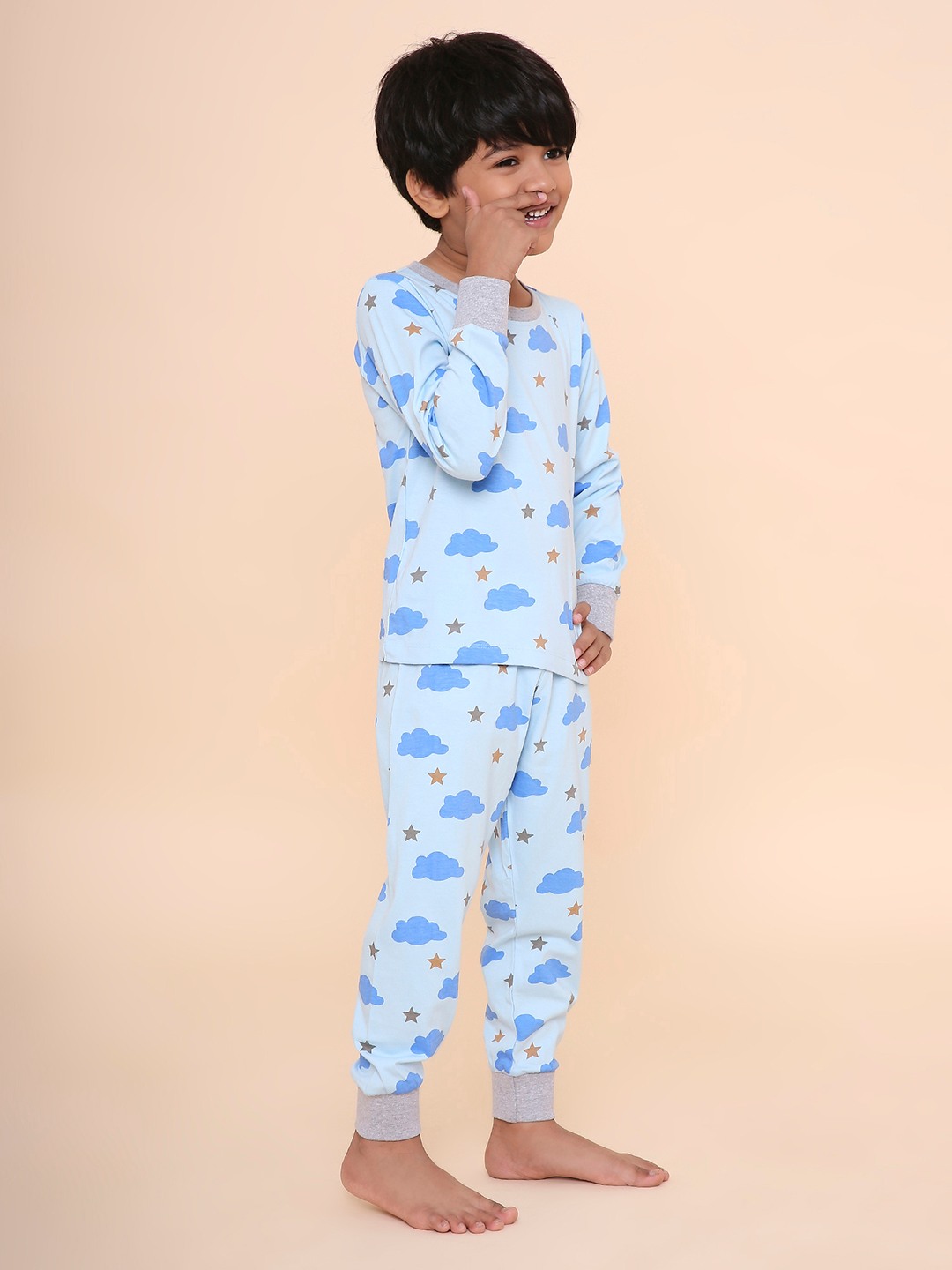 Boys- 2 piece printed cotton jogger lounge set