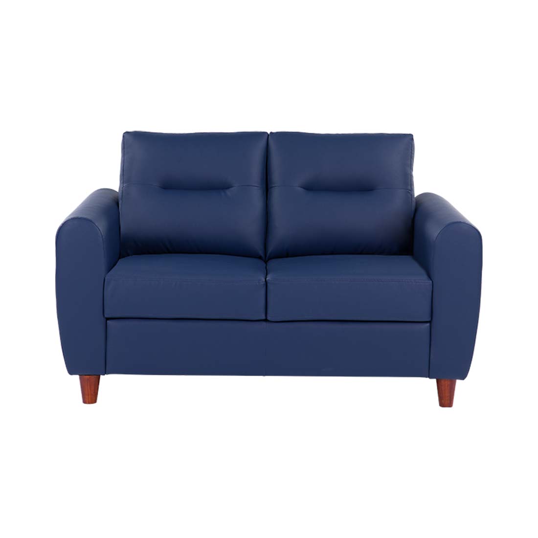 neudot Scott Sofa for Living Room |2 Persons Sofa|Premium Leatherette with Cushioned Armrest | Solid Wood Frame|2 Seater in Cobalt Blue Color