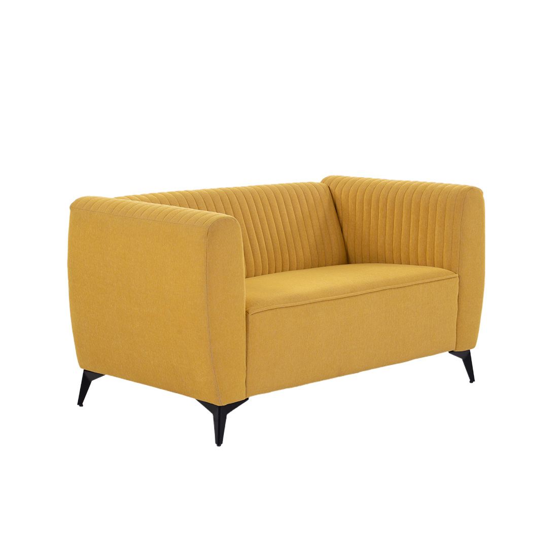 neudot Diva Sofa for Living Room |2 Persons Sofa|Premium Fabric with Cushioned Armrest | Solid Wood Frame|2 Seater in Husky Yellow Color