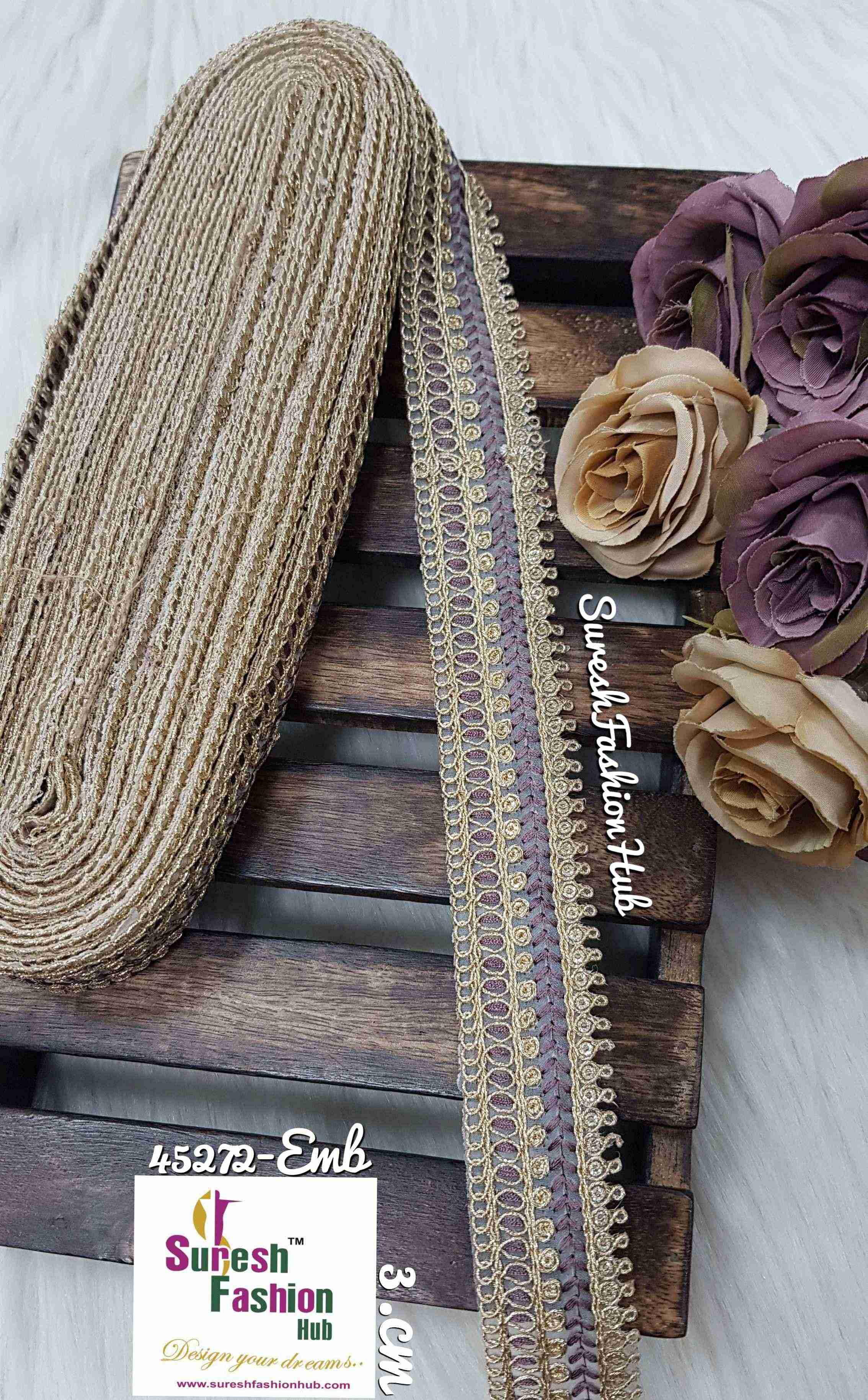 Brown Gilded Grace Zari Ribbon