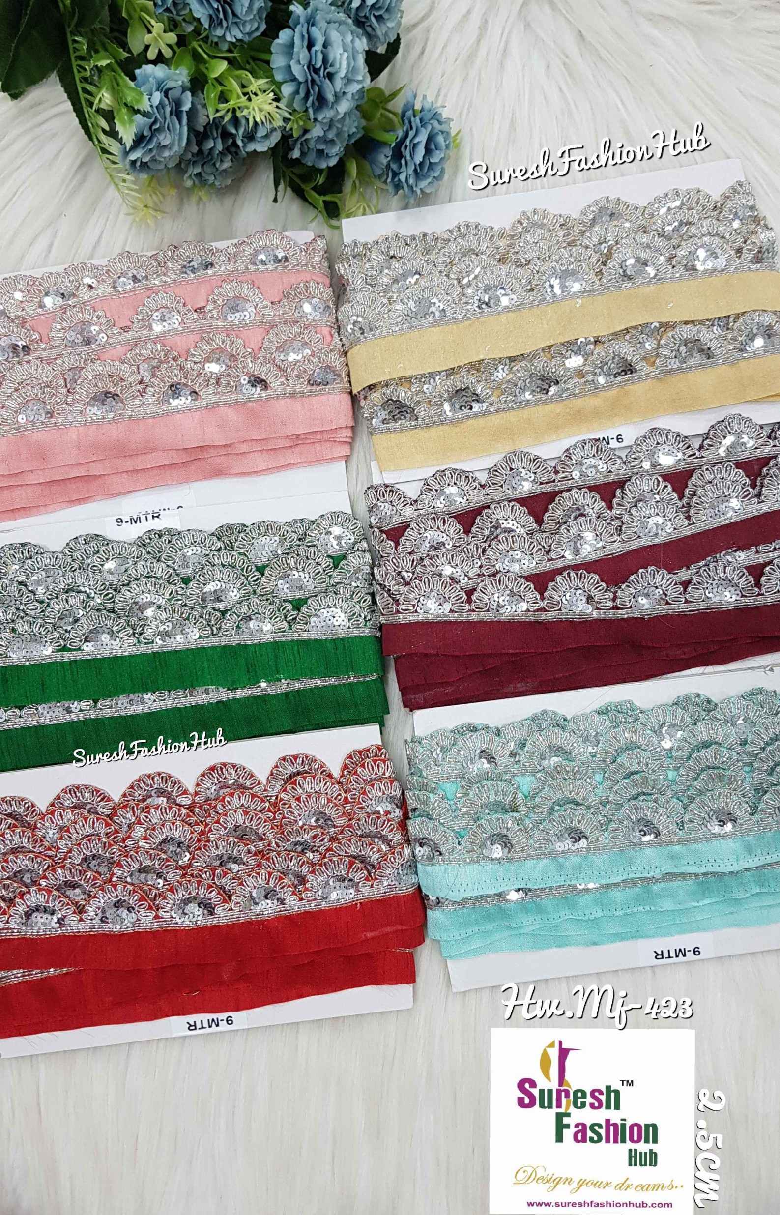 Red Radiance Silver Scallop Handmade Lace – Hw.Mj-423
