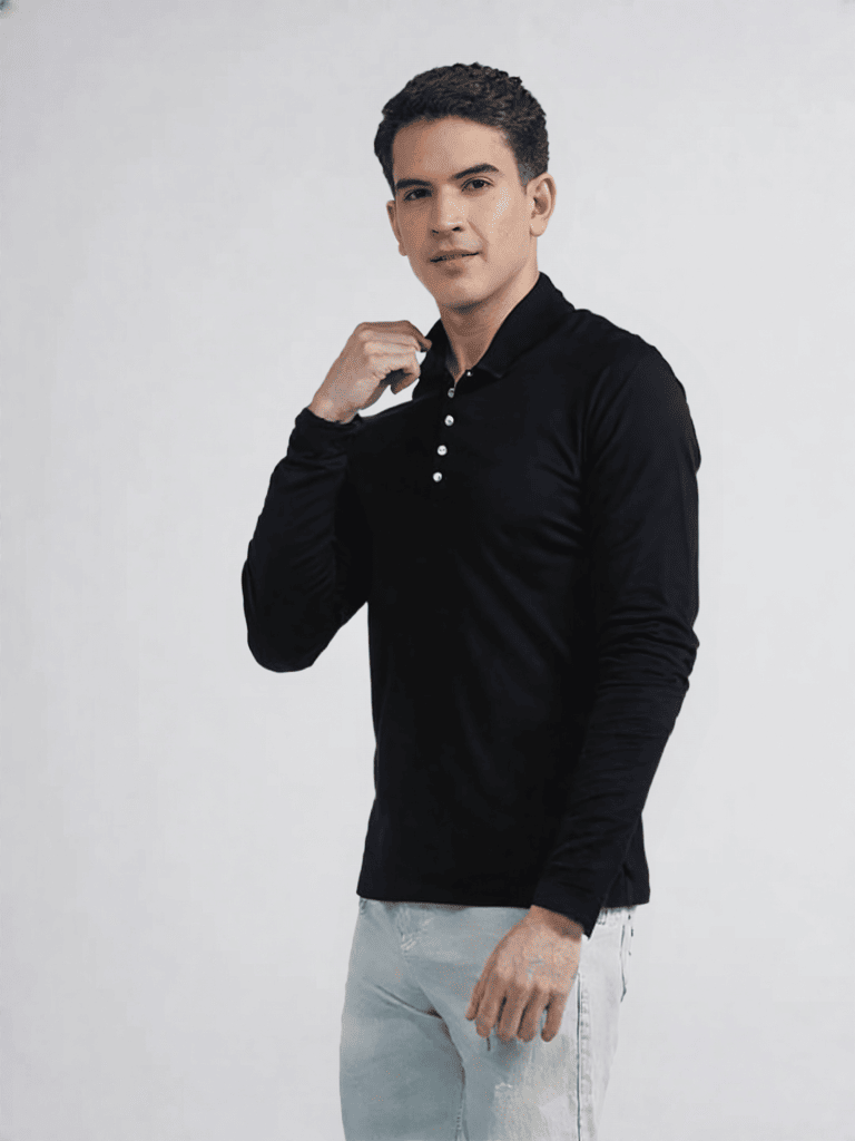 ALBION PREMIUM MENS WINTER CASUAL BLACK T-SHIRT