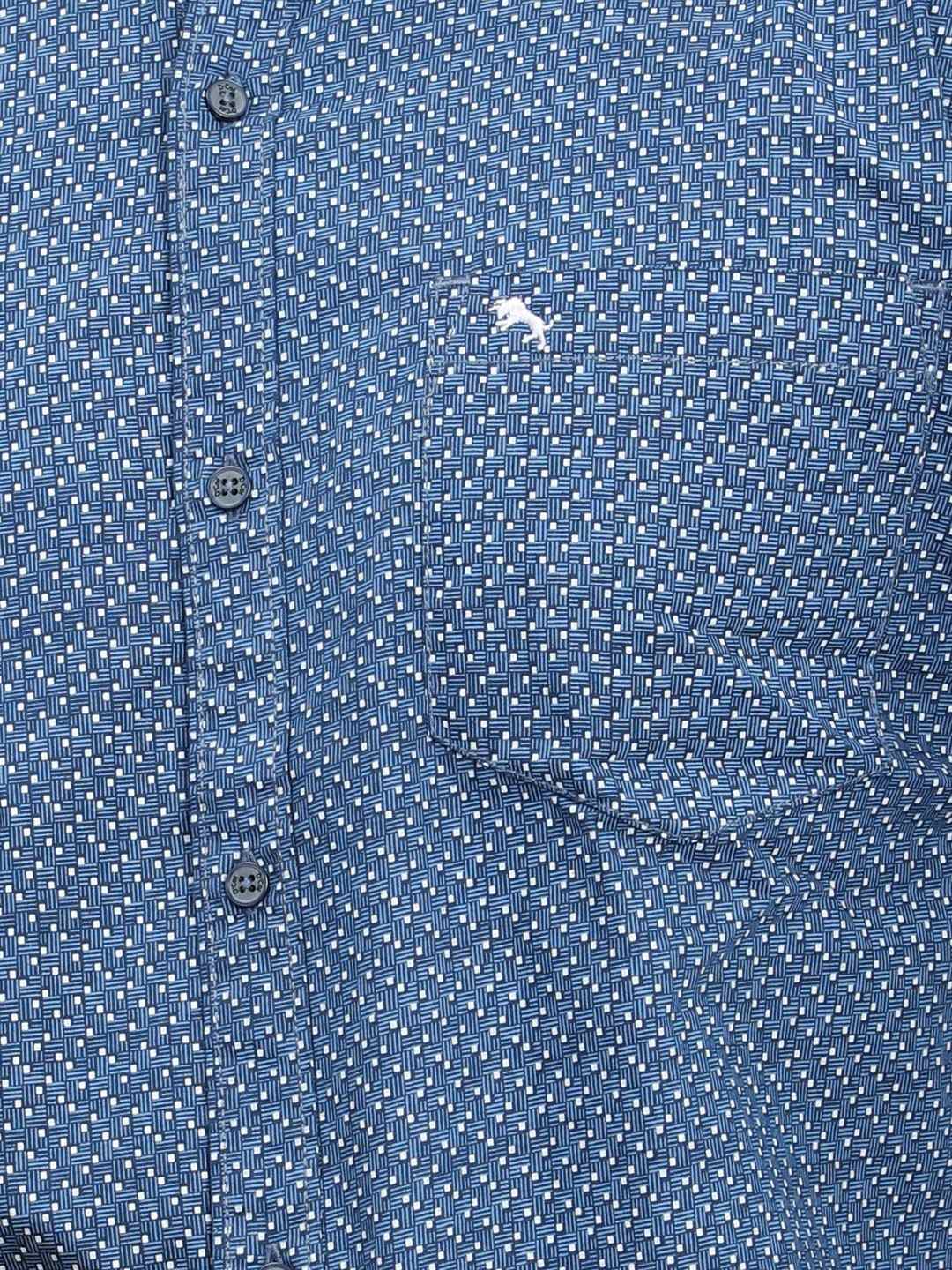 D'cot by Donear Men's Blue Cotton Casual Shirts