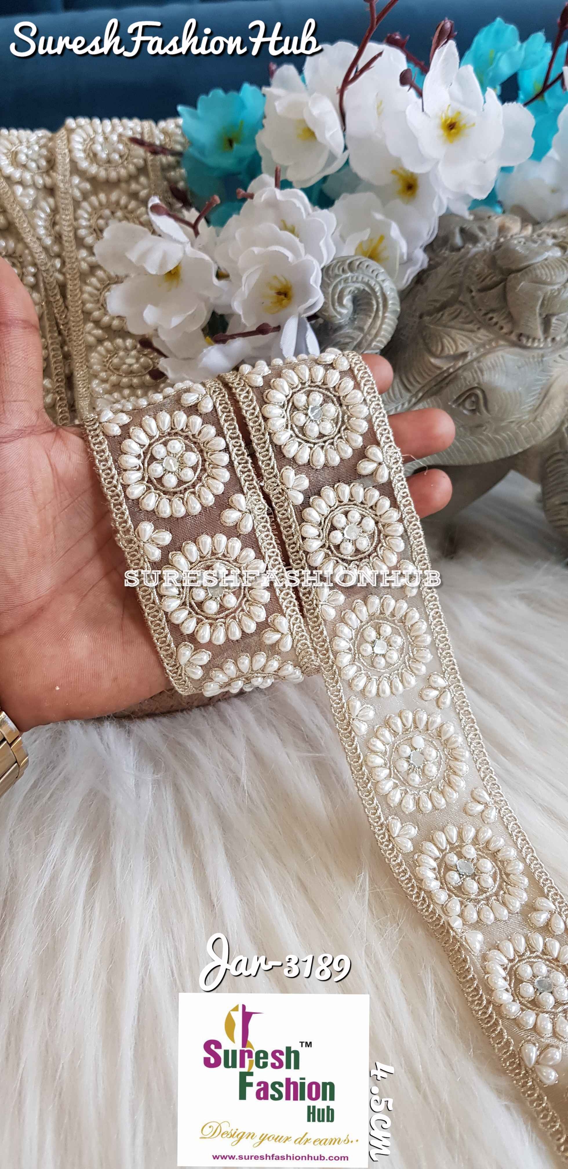 Gold color Radiant Pearl Lace Trims