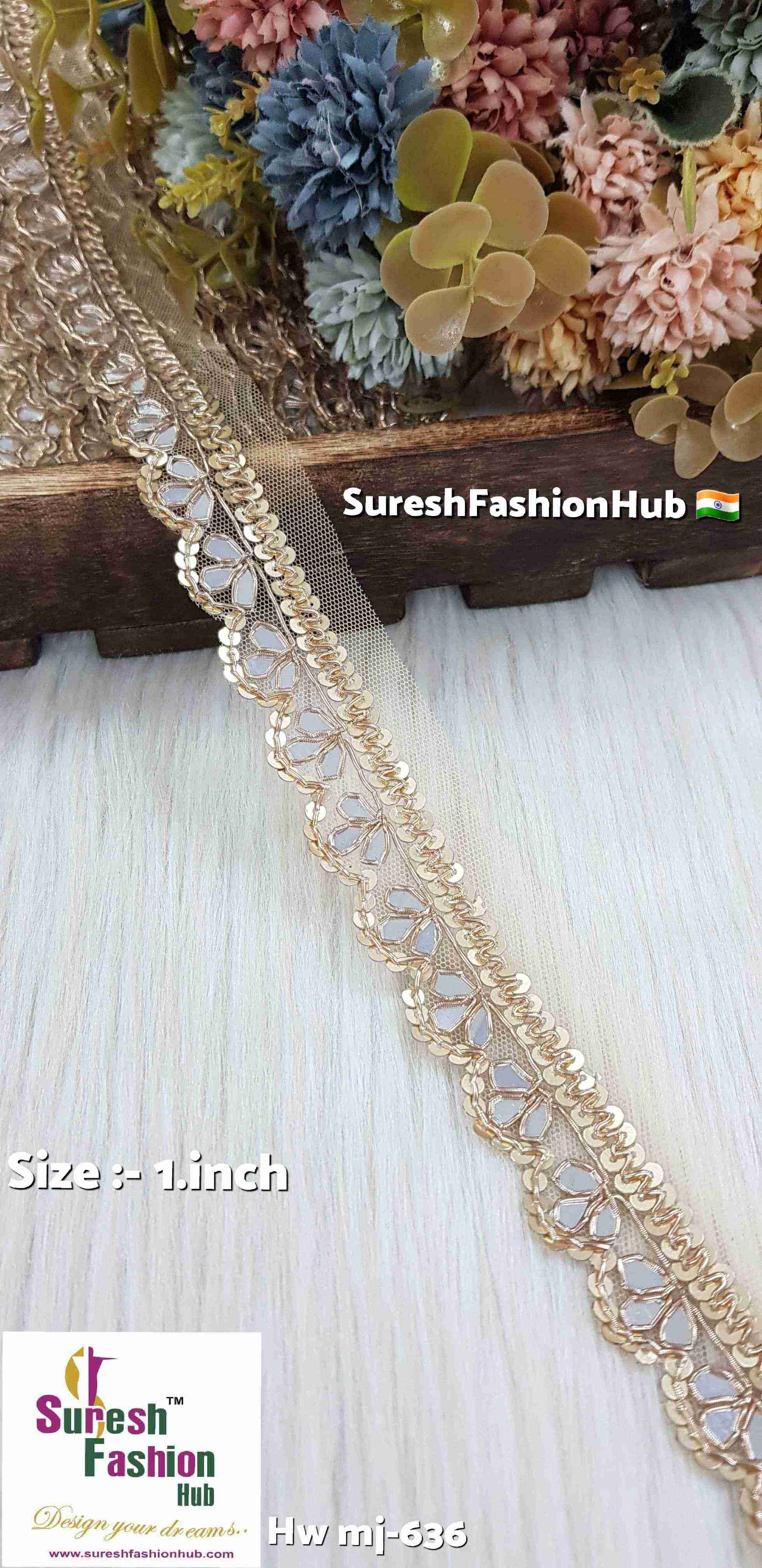 Scalloped Zardosi Handwork Lace