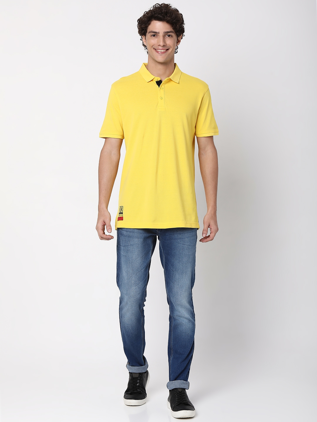 spykar | Spykar Yellow Cotton T-Shirts 5