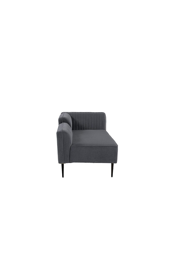 neudot Diva RHS Sofa Chaise Lounger with Black Legs for Living Room|Bedroom|2 Person Sofa|Diwan|Premium Fabric | Solid Wood Frame|2 Seater (Colour : Graphite Grey (DIY))
