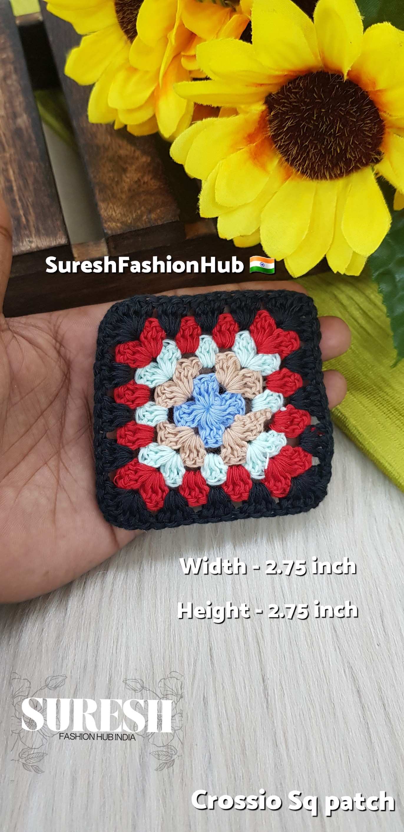 Cr-1 Handmade Crosio Square Patch (Black)