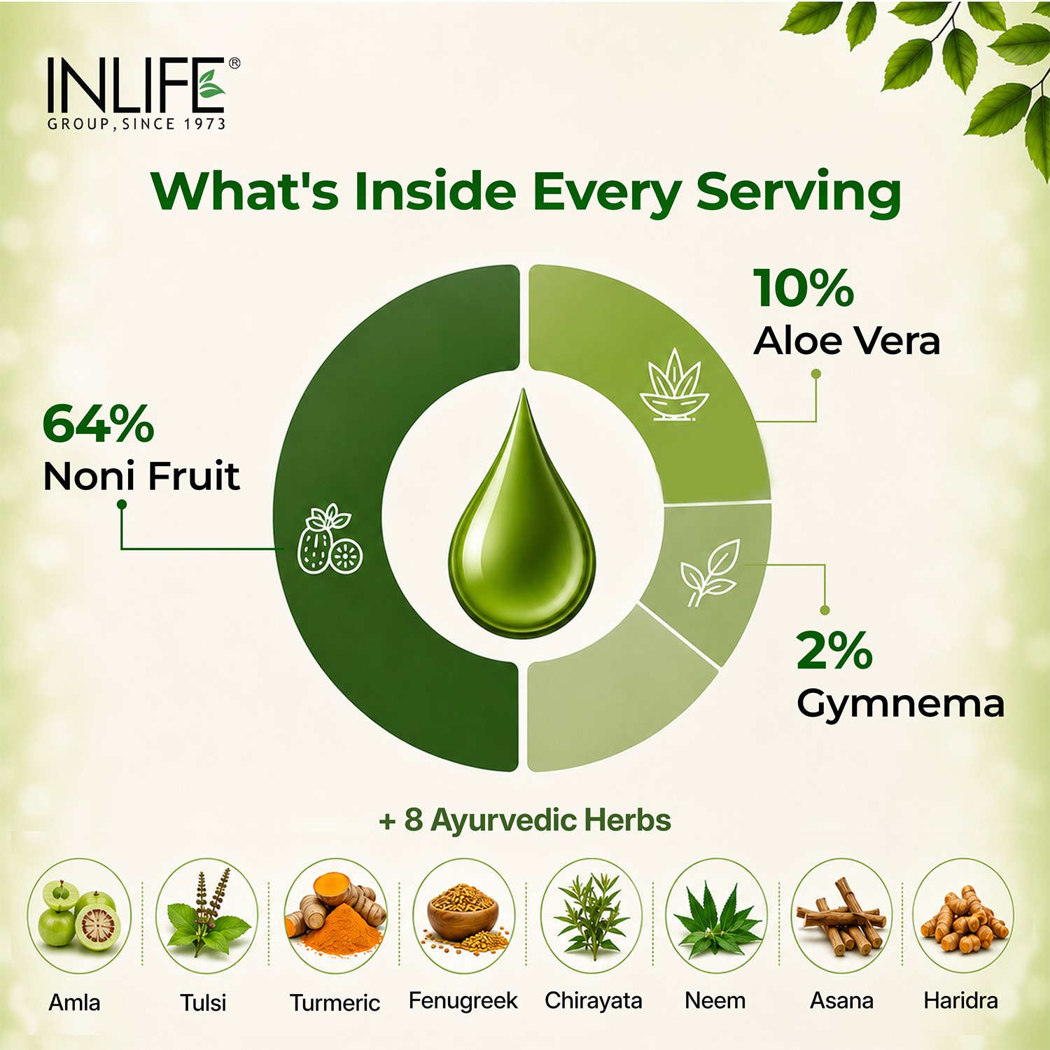 Inlife | Diastan Noni for Diabetic Care, Juice Concentrate, Gymnema Sylvestre, Fenugreek, Karela, Jamun and other powerful herbs | 1 Litre