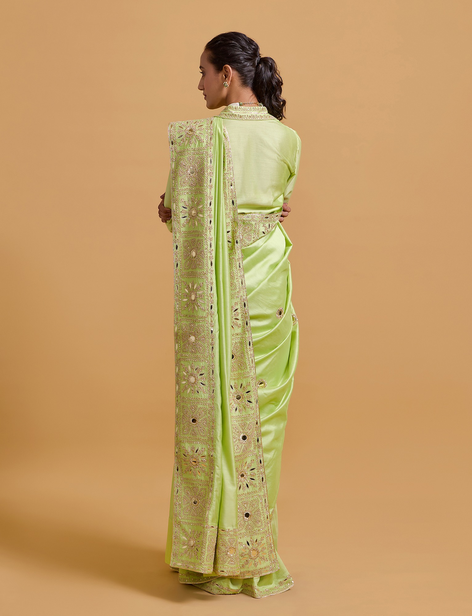 Zeenat Pista Saree