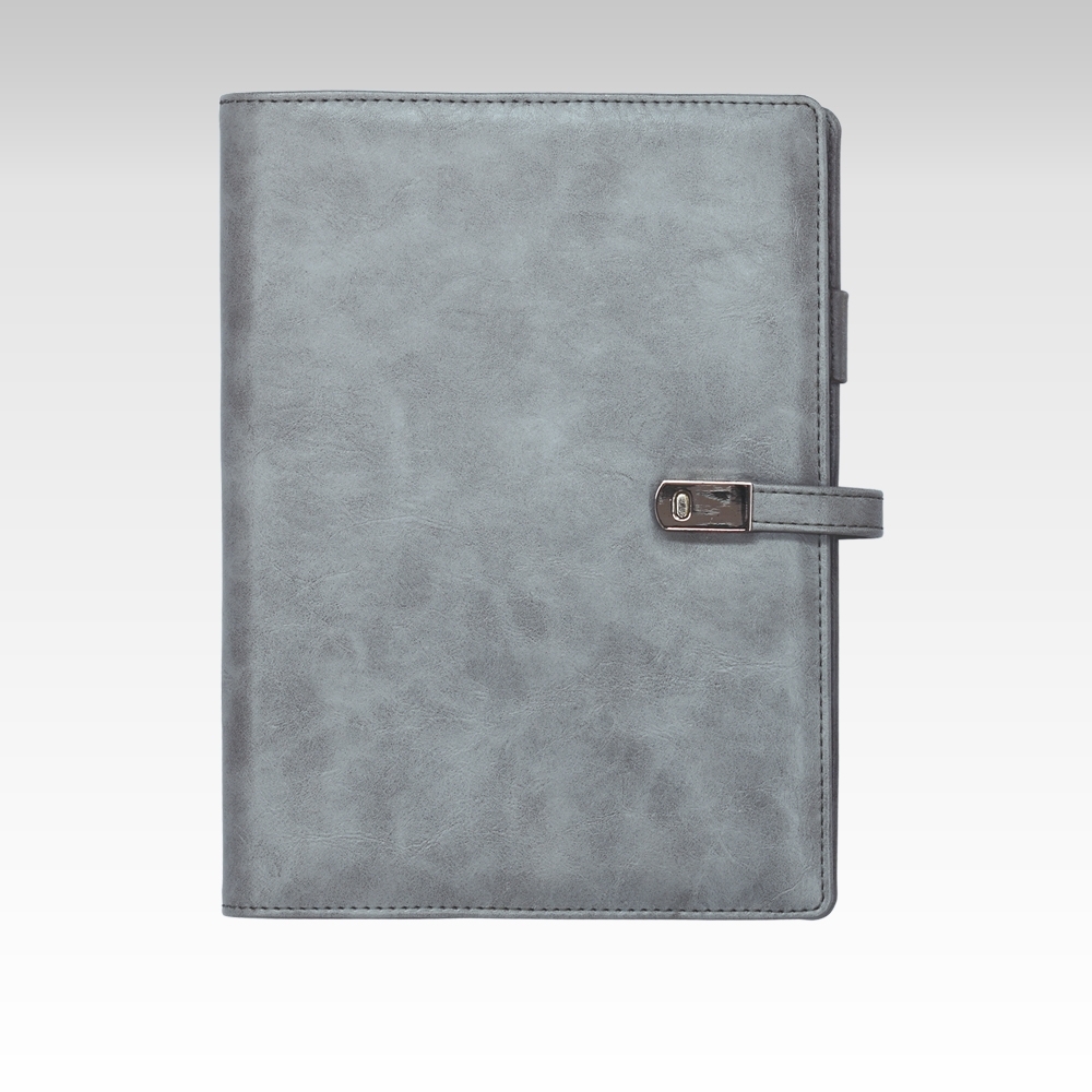 A5 Personal Organizer | Undated | Magnetic Strap Closure | Two Small and One Large Inside Pocket | Moderno | Grey