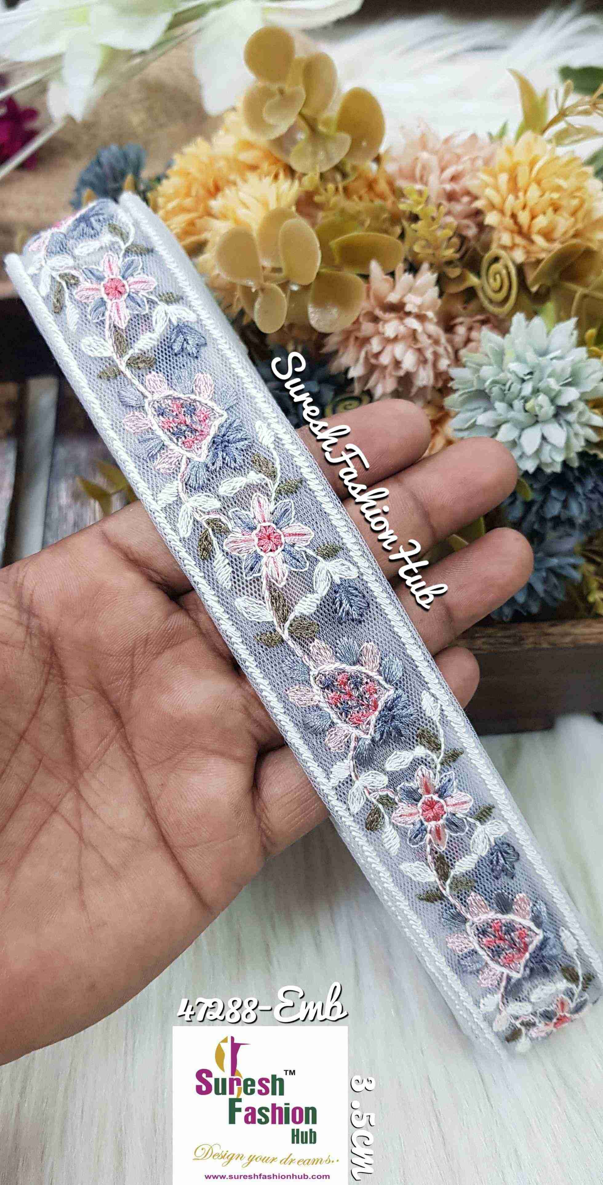 Embroidered Floral Lace Trim