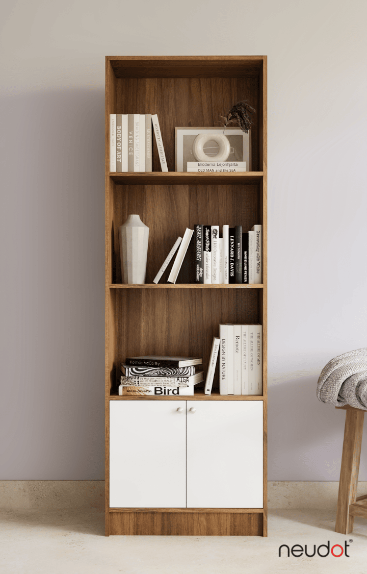 Hugo Bookshelf/Display Unit - Leon Teak & White