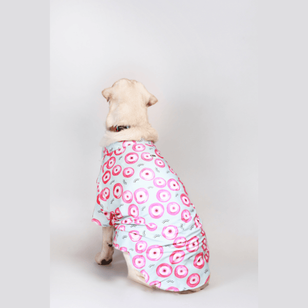 Ezra Polyester Blend Dog Shirt - Pink Lucky