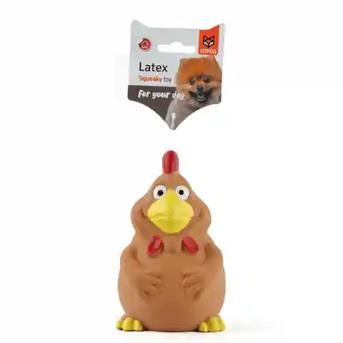 Barkbutler Fofos Latex Bi Rooster Squeaky Toy for Dogs (Brown)