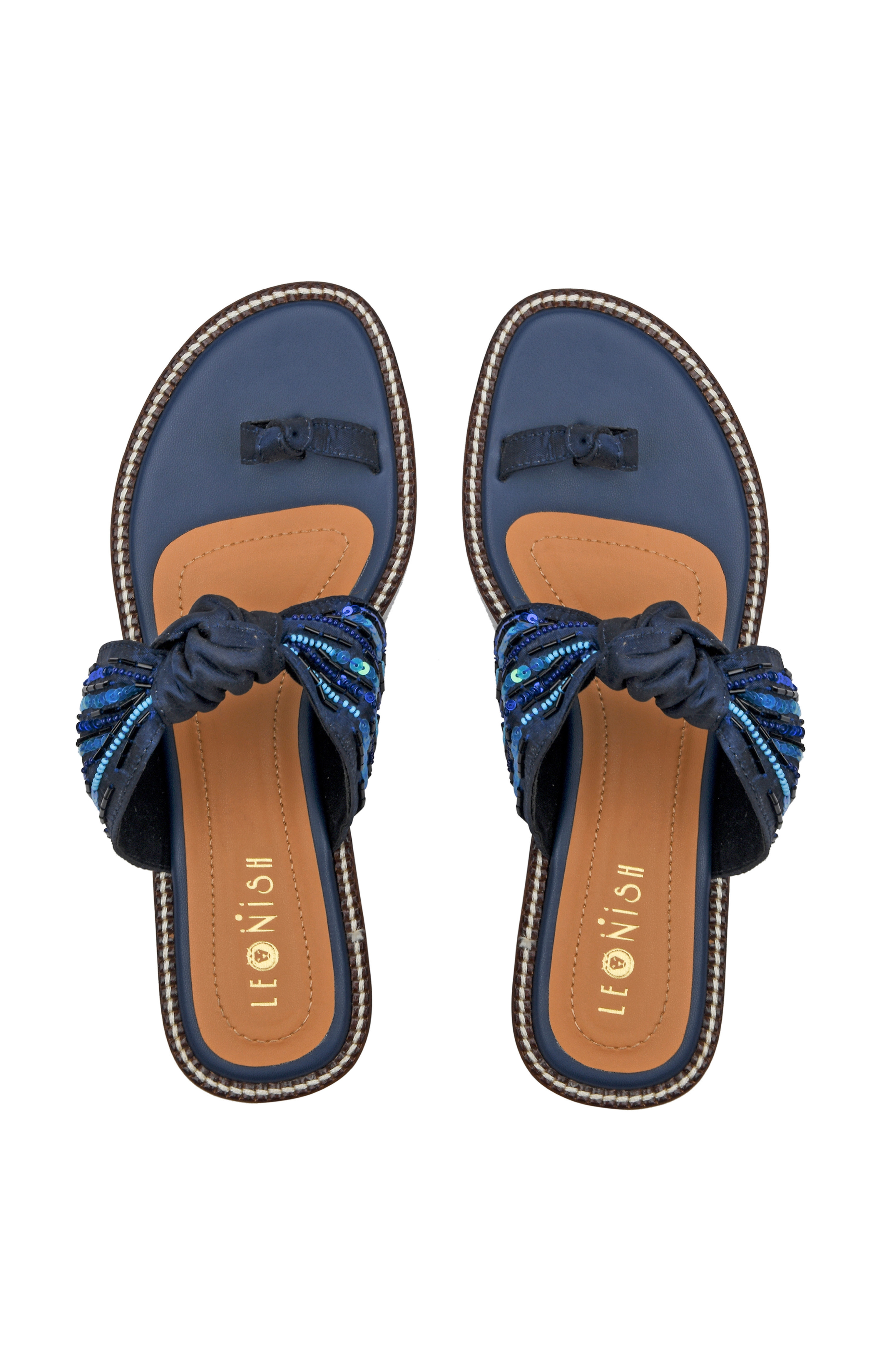Knotted Bow Flats - Blue