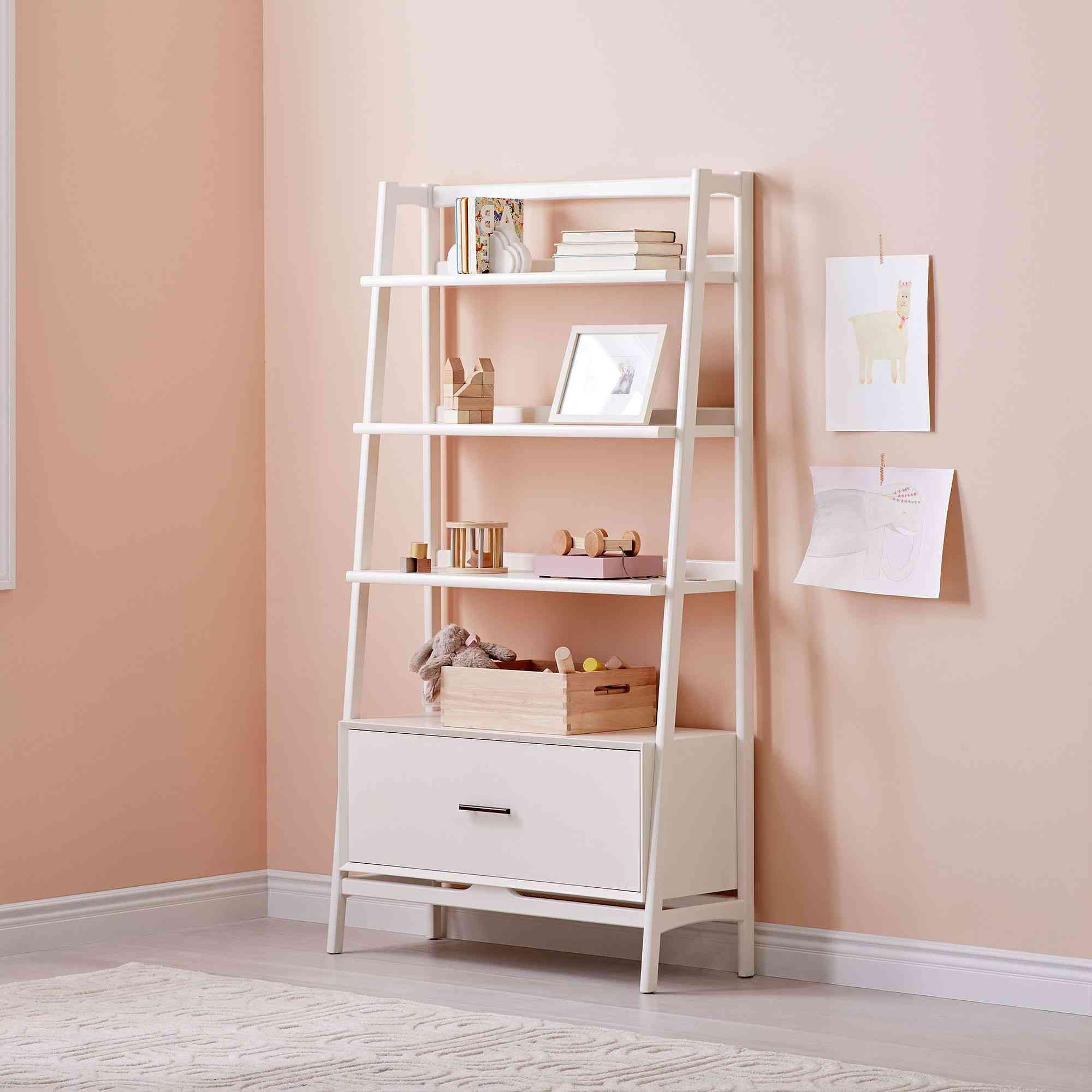 Mid-Century Bookshelf w/ Drawer (38")